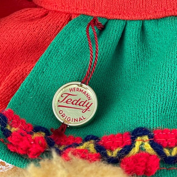 Hermann Teddy Original West Germany Vintage 14" Plush Girl Bear Heidi Dress - Picture 5 of 8